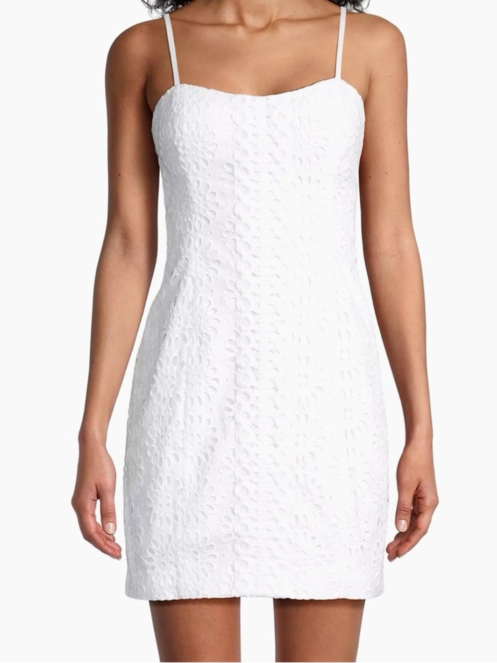 Lilly Pulitzer White Eyelet Spaghetti-Strap Mini Dress
